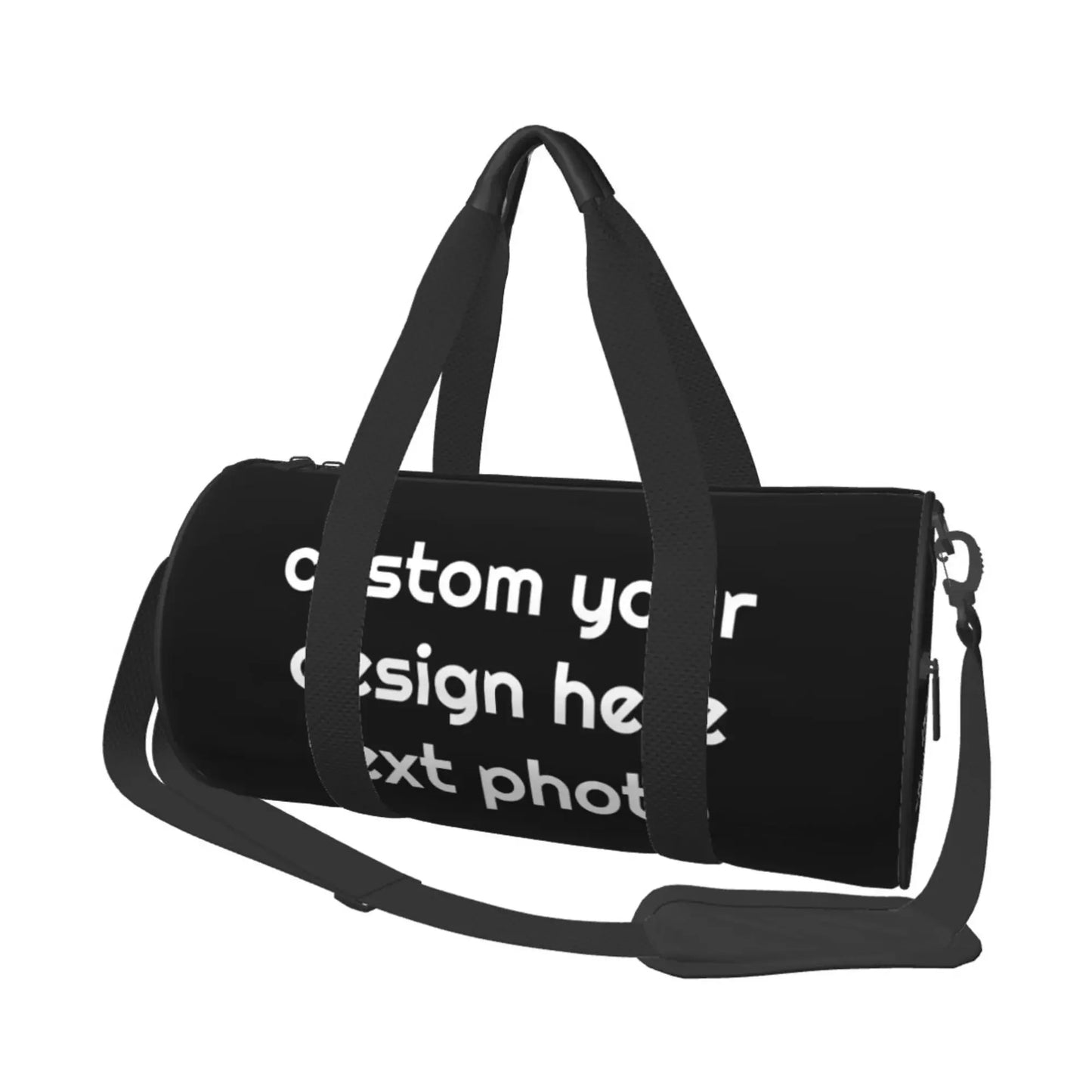 Sac de Sport Rond Noir Personnalisable